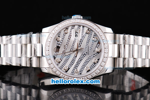 Rolex Datejust New Model Oyster Perpetual Automatic Movement with Diamond Bezel,Diamond Crested Dial and Diamond Marking - Click Image to Close